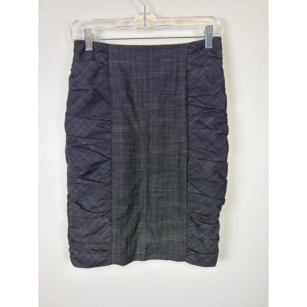 Cartonnier Pencil Skirt 0 Gray Ruched Officecore Dark Academia Steampunk Y2K‎